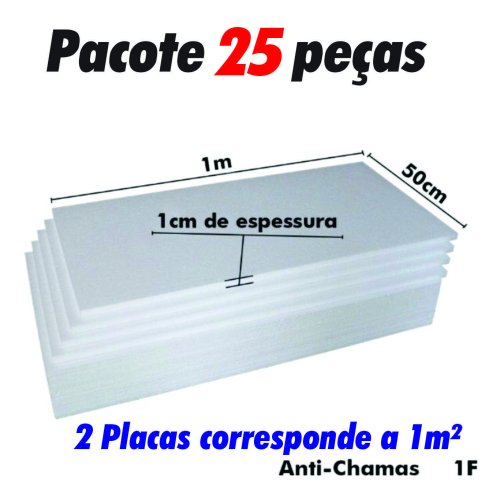 25 Placas De Isopor Espessura 10mm (1cm) Anti-chamas Forro Térmico Acústico