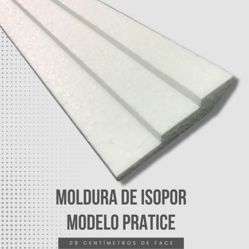 Moldura de Isopor Pratice 42 - 08cm de Face - Kit 15 Metros