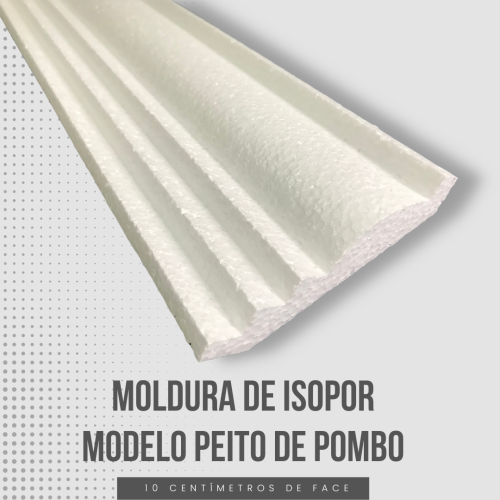 Moldura Isopor Modelo Peito de Pombo com 10 cm de Face - Kit com 10 metros