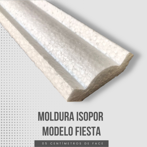 Moldura Isopor Modelo Fiesta - 05 cm de face - Kit 15 Metros